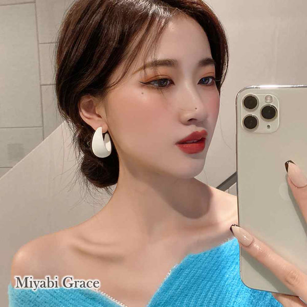 Red/Green/Blue/Yellow Chunky 40 mm Invisible Clip On Hoop Earrings ( Screw-Back )