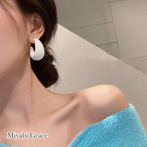 Red/Green/Blue/Yellow Chunky 40 mm Invisible Clip On Hoop Earrings ( Screw-Back )