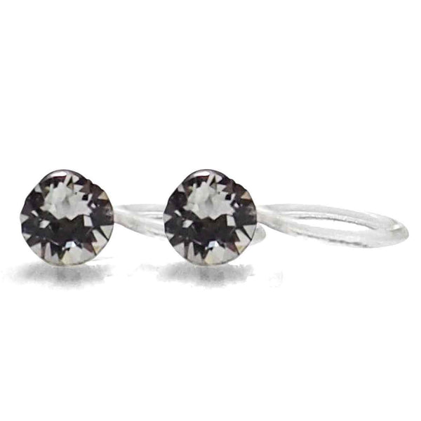 Clear Swarovski Crystal Screw-Back Invisible Clip On Stud Earrings