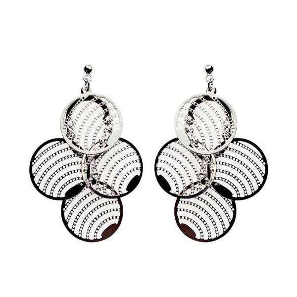 Dangle Large Circle Filigree Invisible Clip On Earrings