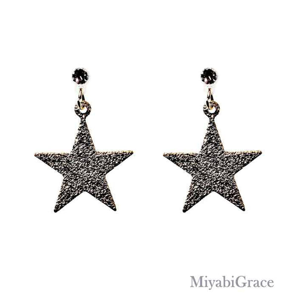 Dangle  Metallic Star Invisible Clip On Earrings