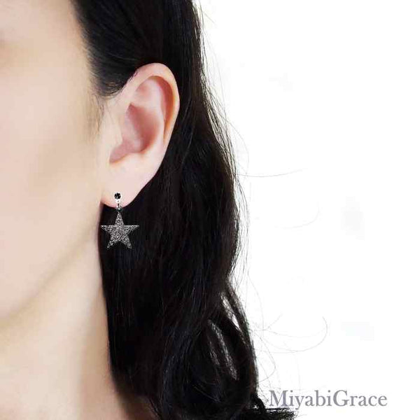 Dangle  Metallic Star Invisible Clip On Earrings
