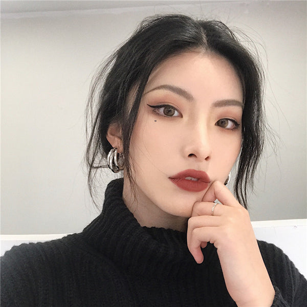 Gold / Silver Triple 35mm Invisible Clip On Hoop Earrings