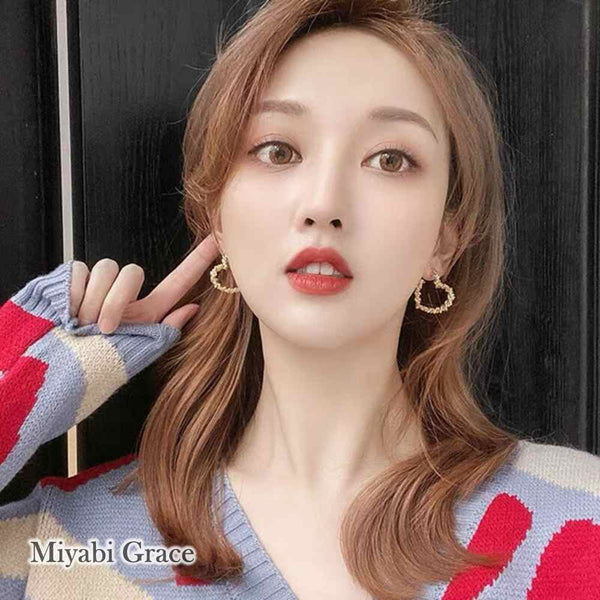 Gold Metallic Heart Hoop Invisible Clip On Earrings