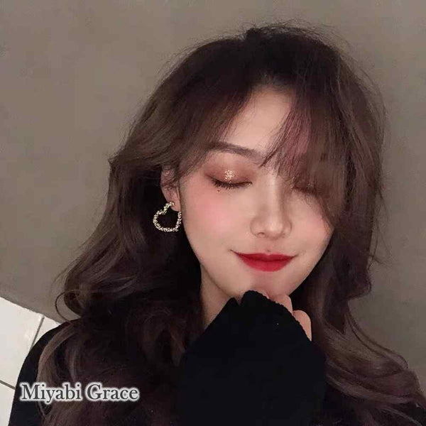 Gold Metallic Heart Hoop Invisible Clip On Earrings