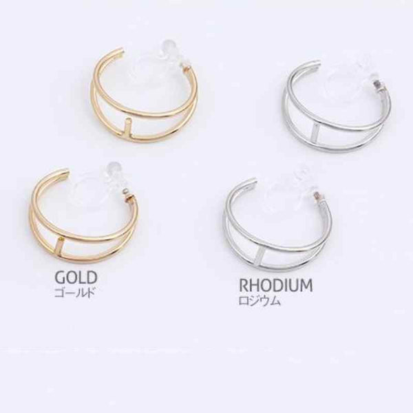 Double Invisible Clip Hoop On Earrings (Gold/Silver)