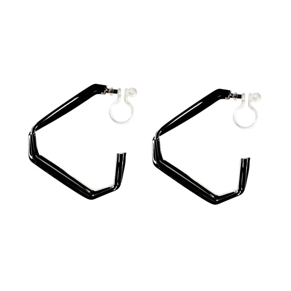Triangle Invisible Clip On Hoop Earrings (Gold/Silver)