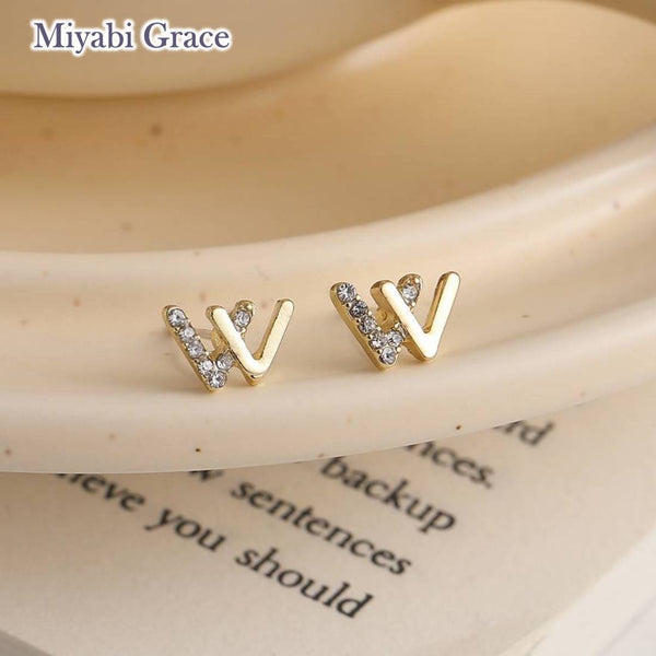 Small V Clear Crystal Rhinestone Invisible Clip On Stud Earrings
