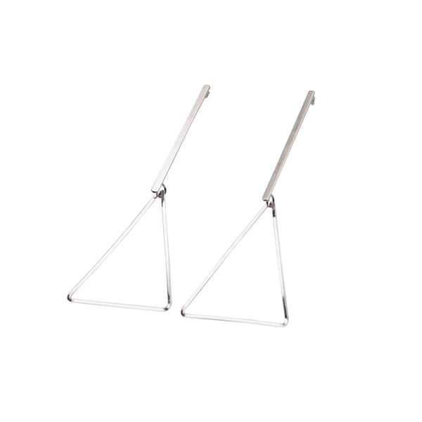Bar and Triangle Hoop Invisible clip on earrings ( Silver tone ) - Miyabi Grace