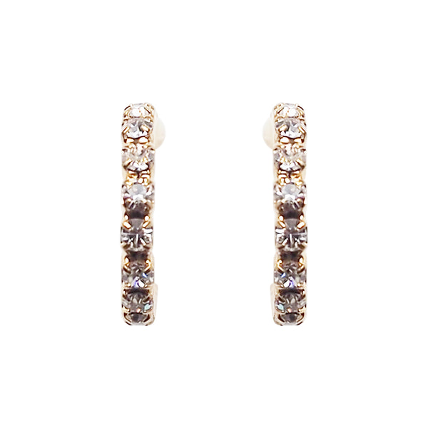 Crystal Invisible Clip On Hoop Earrings (Gold tone) - Miyabi Grace