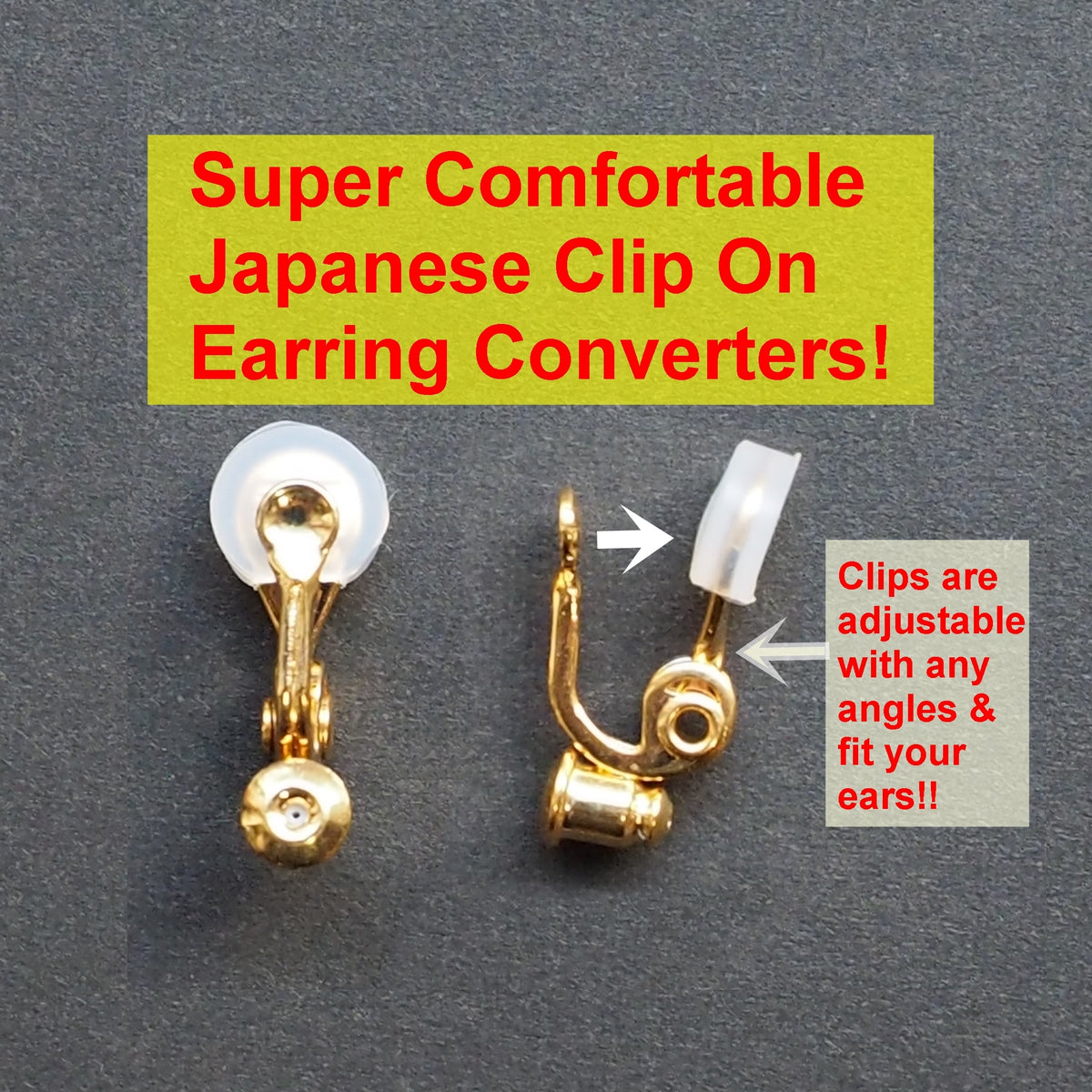 Earrings Converter Pierced to Clip On in Silver or Gold