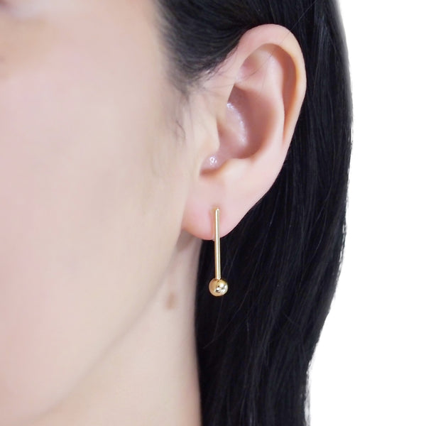 Ball invisible clip on stud earrings ( Gold tone ) - Miyabi Grace