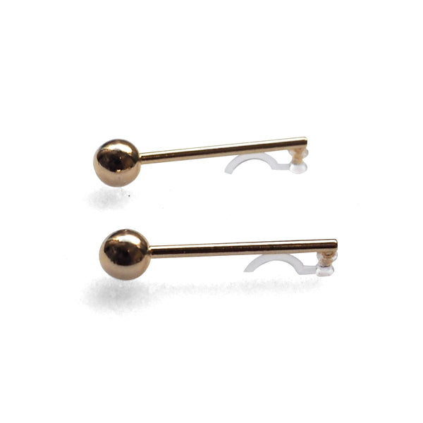 Ball invisible clip on stud earrings ( Gold tone ) - Miyabi Grace