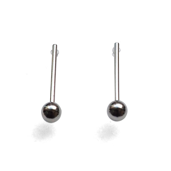 Ball invisible clip on stud earrings ( Silver tone ) - Miyabi Grace