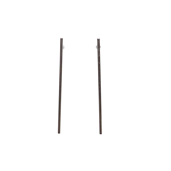 Long invisible clip on stud earrings ( Silver tone ) - Miyabi Grace
