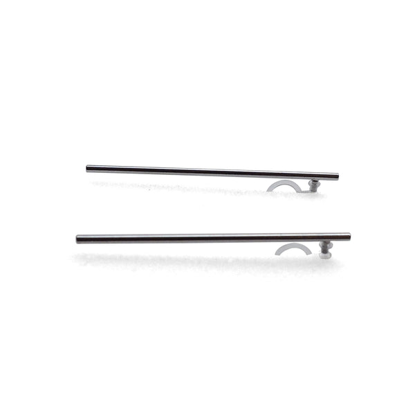 Long invisible clip on stud earrings ( Silver tone ) - Miyabi Grace