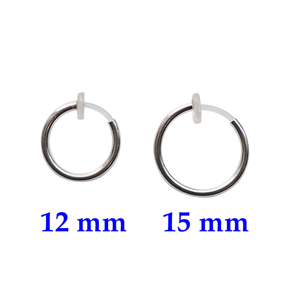 Comfortable Clip on Hoop Earrings Men's Silver Clip on Earrings