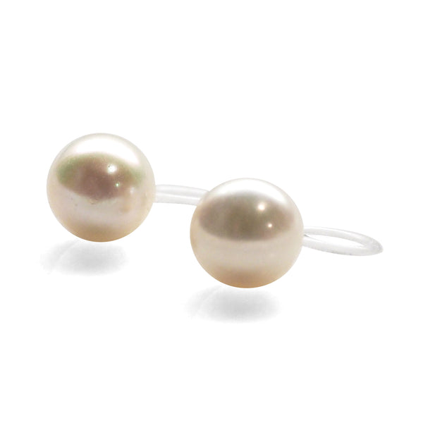 8 mm Freshwater pearl invisible clip on stud earrings - Miyabi Grace