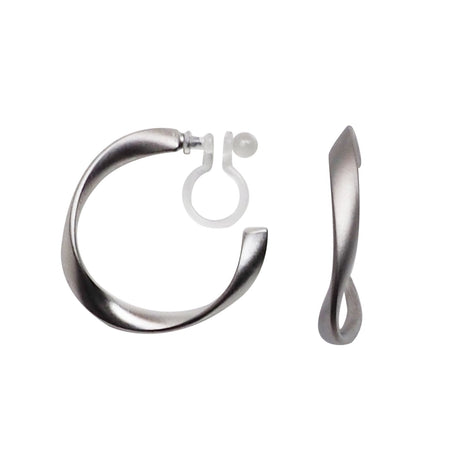 Silver invisible clip on earrings