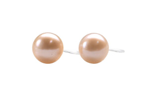 comfortable pierced look light orange freshwater pearl natural  pearl invisible clip on earrings MiyabiGrace