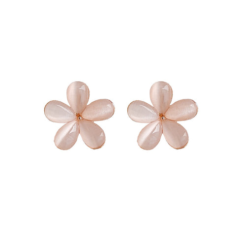 Pink Cherry Blossom Clip On Earrings