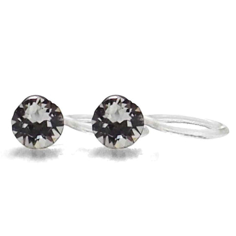Clear Swarovski Crystal Screw-Back Invisible Clip On Stud Earrings