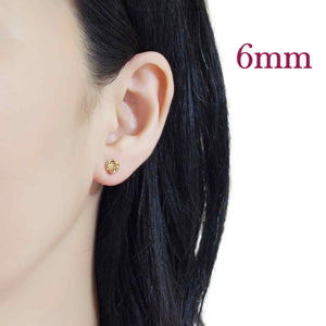 Light Brown Topaz Swarovski Crystal Screw-Back Invisible Clip On Stud Earrings
