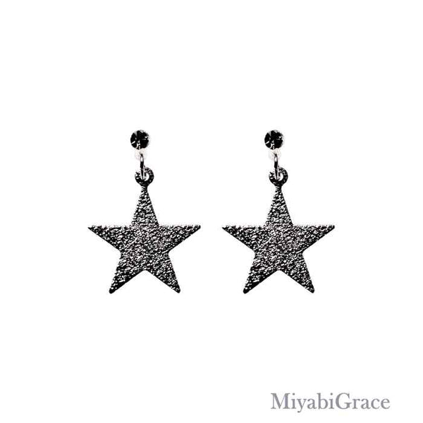 Dangle  Metallic Star Invisible Clip On Earrings