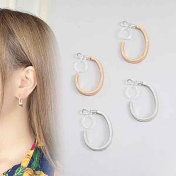 Oval Invisible Clip On Earrings (Gold/Silver)