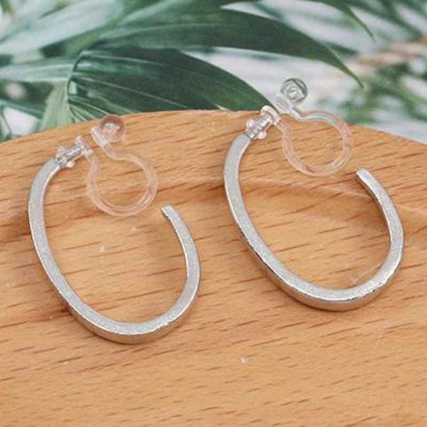 Oval Invisible Clip On Earrings (Gold/Silver)