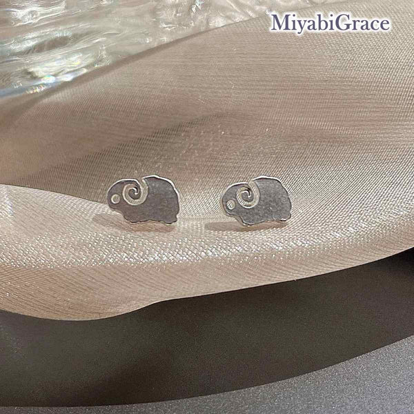 Silver Sheep Invisible Clip On Stud Earrings