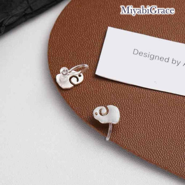 Silver Sheep Invisible Clip On Stud Earrings