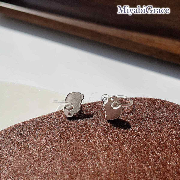 Silver Sheep Invisible Clip On Stud Earrings