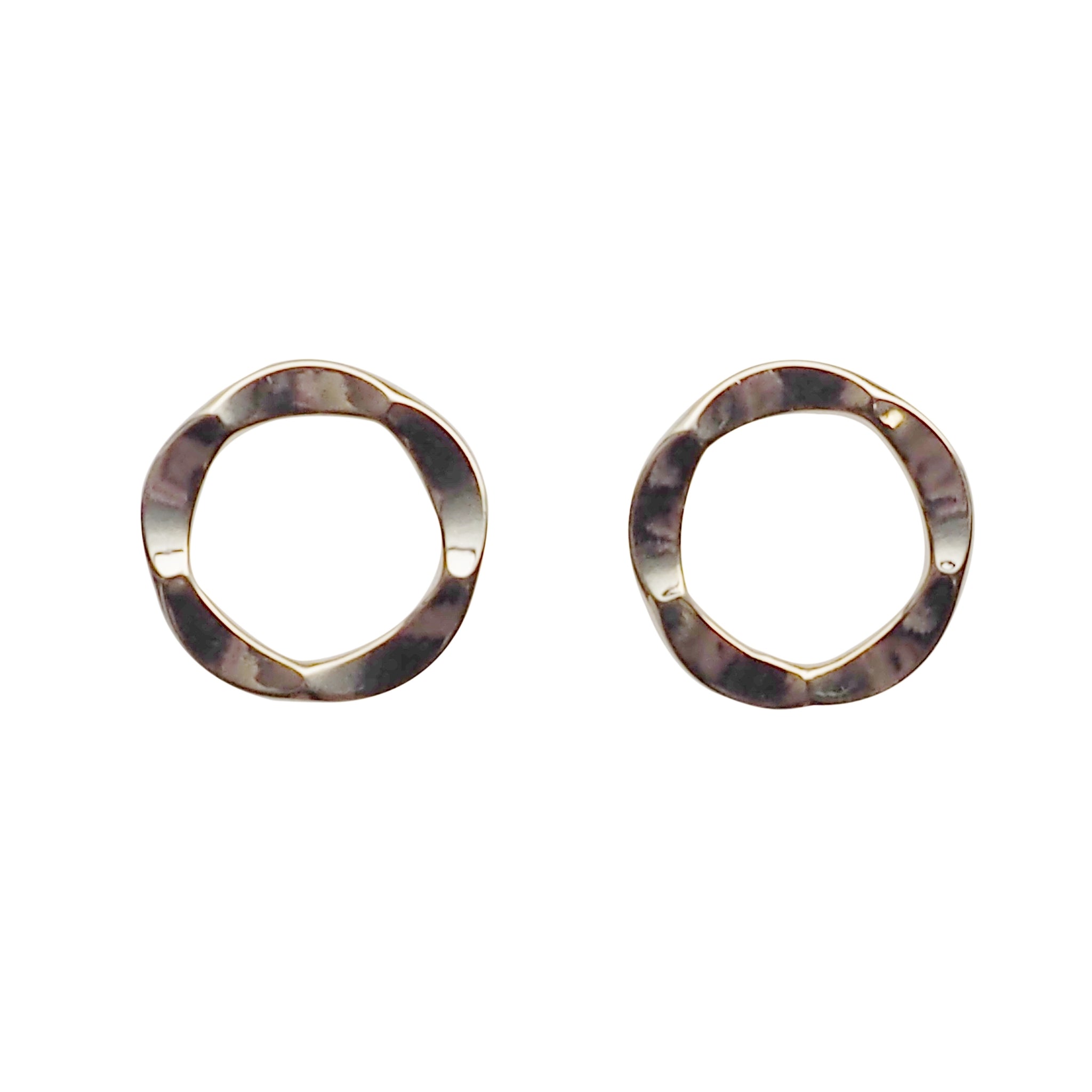 Flower Circle Hoop Invisible clip on stud earrings ( Gold tone ) - Miyabi Grace