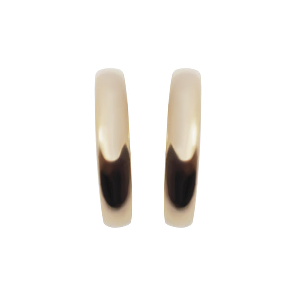 Gold Rounded Invisible Clip On Hoop Earrings - Miyabi Grace