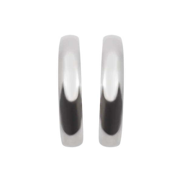 Silver Rounded Invisible Clip On Hoop Earrings - Miyabi Grace