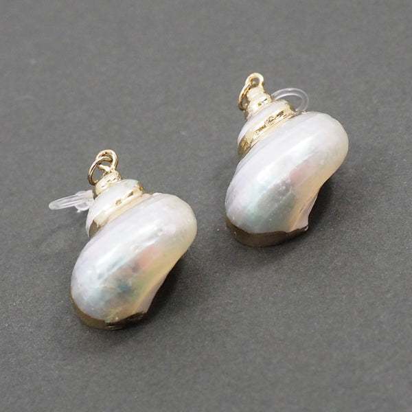 White Shell Invisible Clip On Earrings - Miyabi Grace