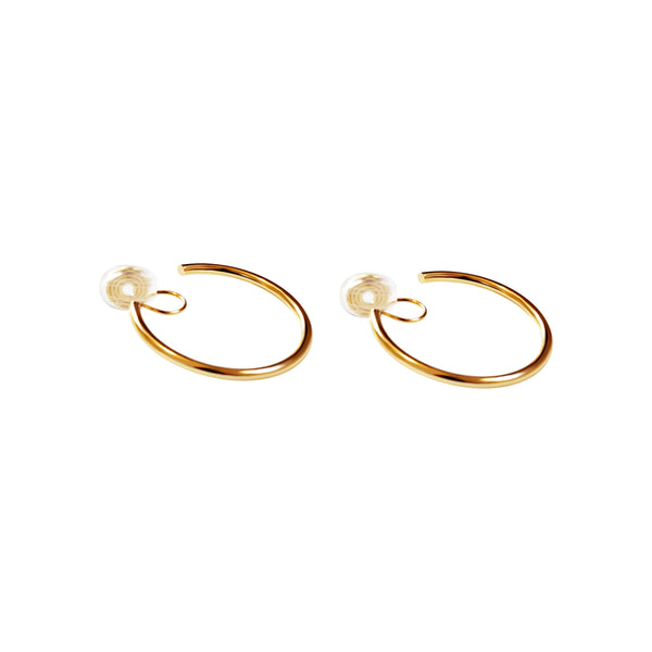 Gold 30mm Hoop Angle Adjustable Spiral Clip On Earrings