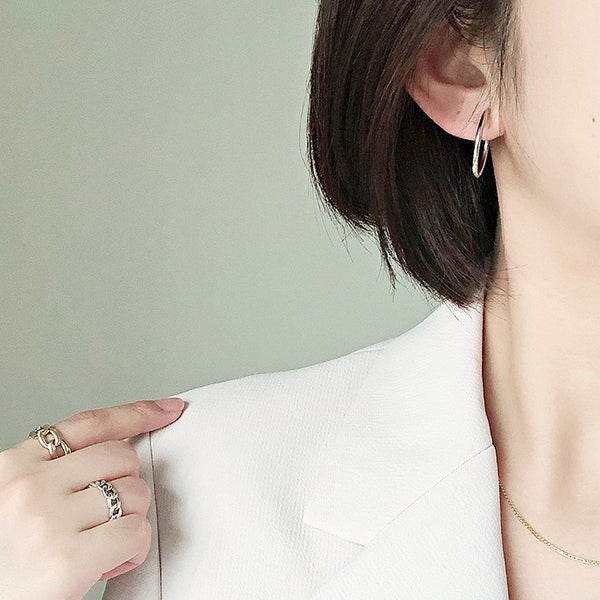 Silver 30mm Hoop Clip Angle Adjustable Spiral Clip On Earrings