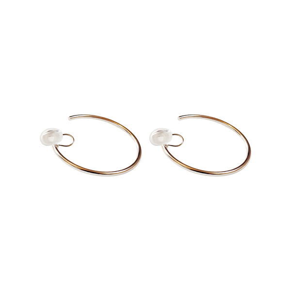 Silver 40mm Hoop Clip Angle Adjustable Spiral Clip On Earrings