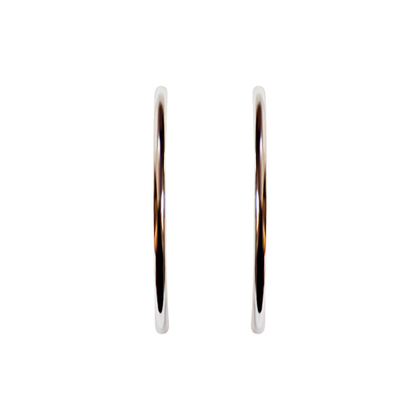 Silver 40mm Hoop Clip Angle Adjustable Spiral Clip On Earrings