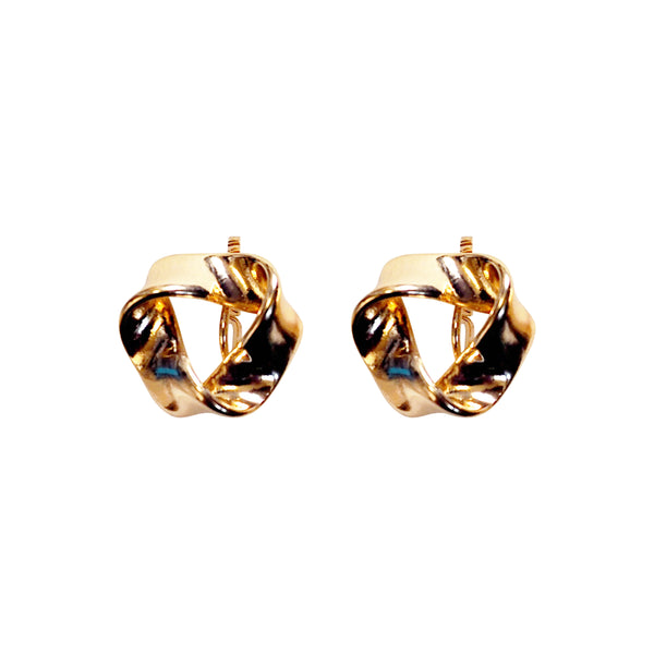 Twisted Open Triangle Gold Knot Spiral Clip On Earrings