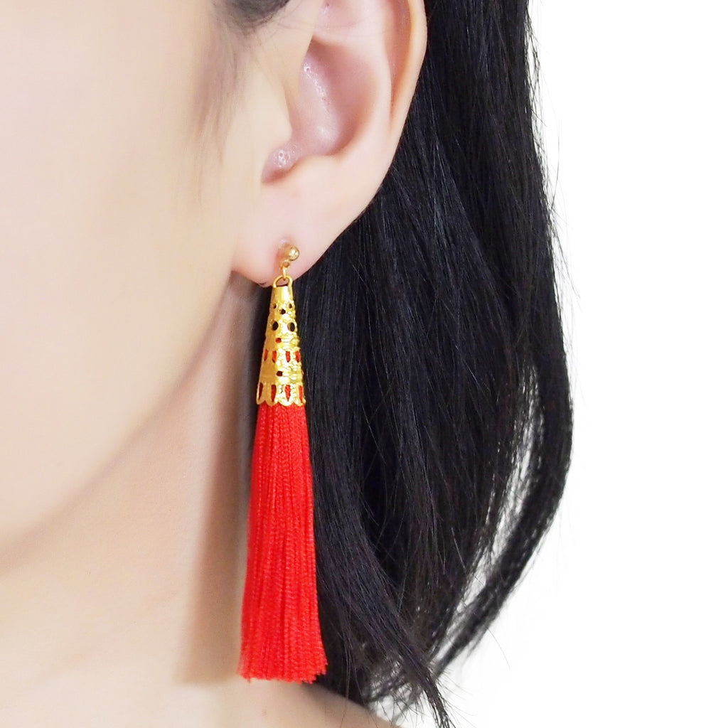 Clip on fringe earrings store