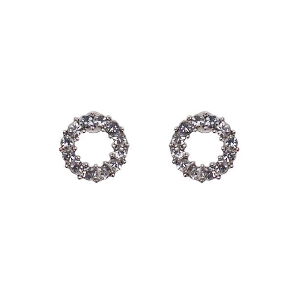 Crystal Open Circle Invisible Clip On Stud Earrings - Miyabi Grace