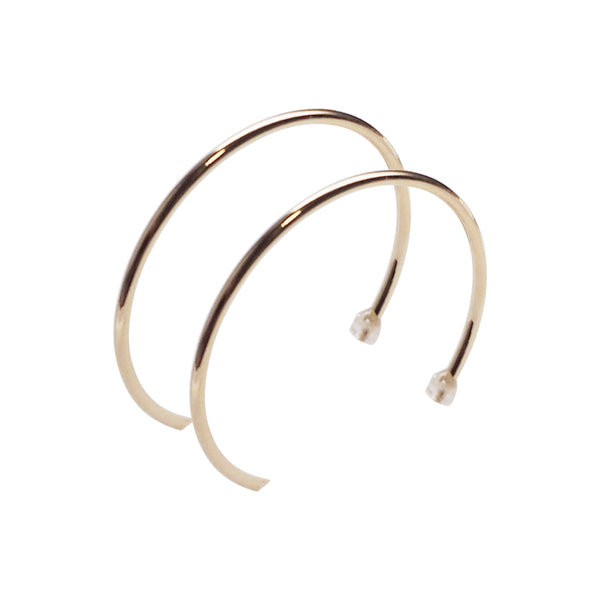 Big Invisible Clip On Hoop Earrings (Gold tone) - Miyabi Grace
