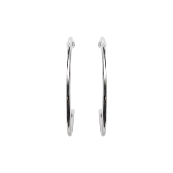 Big Invisible Clip On Hoop Earrings (Silver tone) - Miyabi Grace