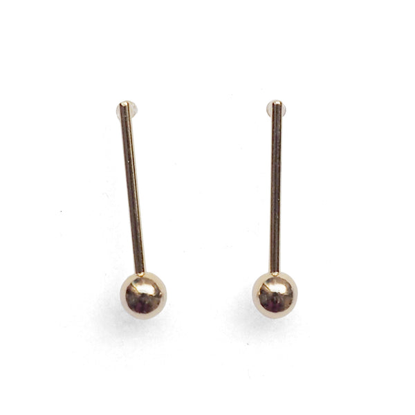 Ball invisible clip on stud earrings ( Gold tone ) - Miyabi Grace
