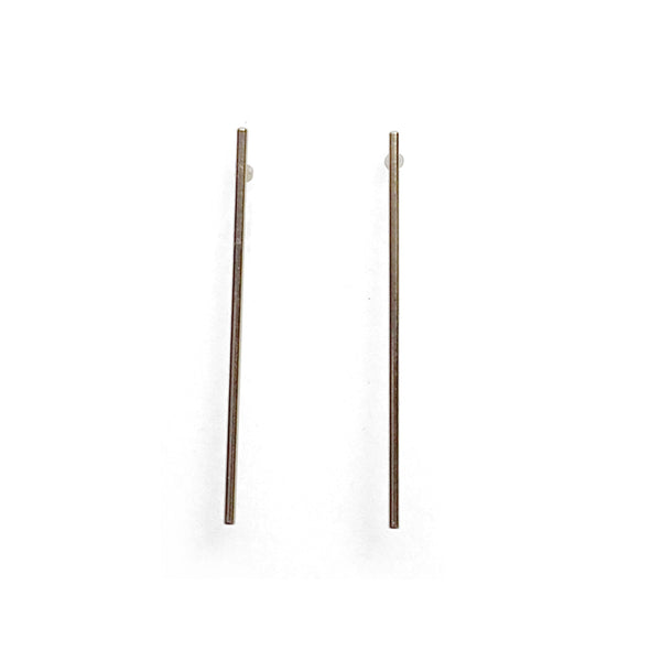 Long invisible clip on stud earrings ( Gold tone ) - Miyabi Grace