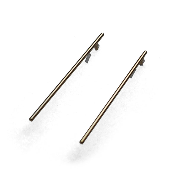Long invisible clip on stud earrings ( Gold tone ) - Miyabi Grace