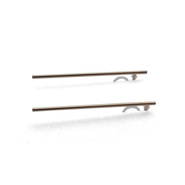 Long invisible clip on stud earrings ( Gold tone ) - Miyabi Grace